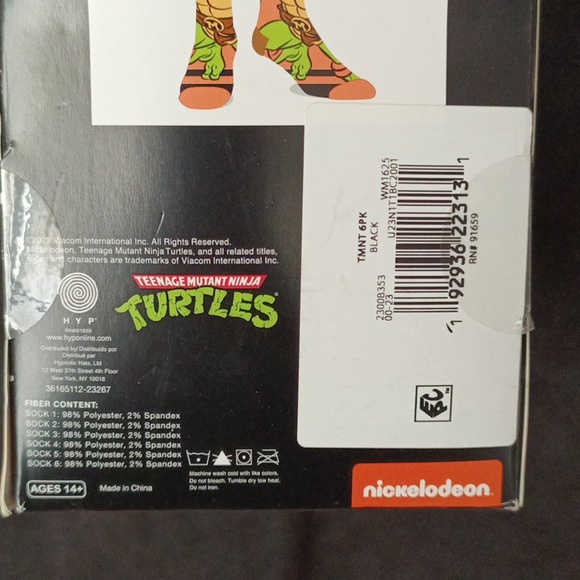 TMNT 6PK CHARACTER SOCKS - Picture 5 of 5
